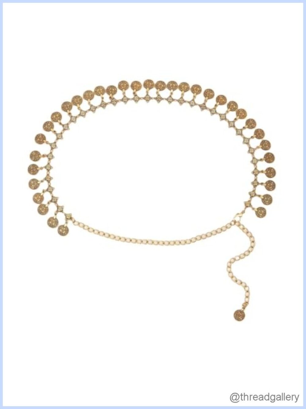 Metal Chain Renaissance Coin Belt Adjustable Waist for Dress Corset